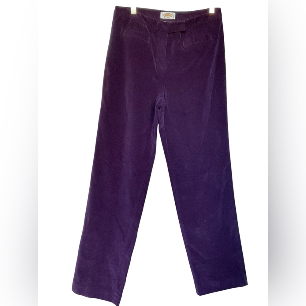 Vtg Talbots Velvet Pants Women 8 Purple‎ Stretch 90s Straight Leg Fairy Grunge